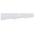 Vidaxl paravent 6 panneaux tissu 800 x 120 cm blanc sable
