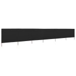 Vidaxl paravent 6 panneaux tissu 800 x 80 cm noir