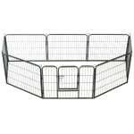 Vidaxl parc pour chiens 8 panneaux acier 60 x 80 cm noir Vidaxl parc pour chiens 8 panneaux acier 60 x 80 cm noir