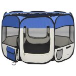 Vidaxl parc pour chiens pliable avec sac de transport bleu 90x90x58 cm