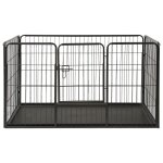 Vidaxl parc pour chiots acier 123x77, 5x74, 5 cm