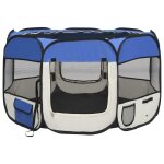 Vidaxl parc pliable pour chien avec sac de transport bleu 110x110x58cm