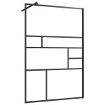 Vidaxl paroi de douche � verre esg transparent 115x195 cm noir