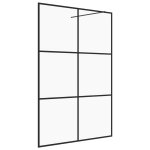 Vidaxl paroi de douche avec verre esg transparent 140x195 cm noir