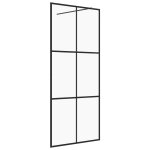 Vidaxl paroi de douche avec verre esg transparent 90x195 cm noir