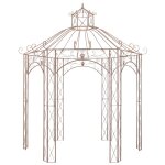 Vidaxl pavillon de jardin marron antique 3 m fer