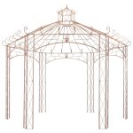 Vidaxl pavillon de jardin marron antique 4 m fer