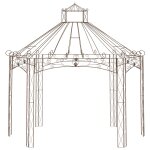 Vidaxl pavillon de jardin marron antique 400x258x378 cm fer