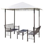Vidaxl pavillon de jardin avec table et bancs 2, 5 x 1, 5 x 2, 4 m