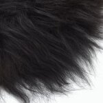 Vidaxl peau de mouton islandaise noir 70x110 cm