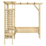 Vidaxl pergola d'angle avec banc bois de pin imprégné Vidaxl pergola d'angle avec banc bois de pin imprégné