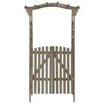 Vidaxl pergola avec portail 116x40x204 cm gris bois de sapin massif