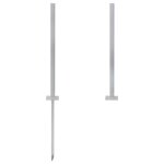 Vidaxl pied en acier de remplacement 2 pcs 115 cm argent