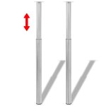 Vidaxl pieds de table télescopiques nickel brossé 710 mm - 1100 mm Vidaxl pieds de table télescopiques nickel brossé 710 mm - 1100 mm