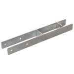 Vidaxl piquets de clture 2 pcs argent 8x6x60 cm acier galvanis