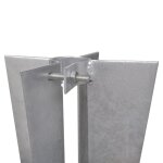 Vidaxl piquets de poteau de clture 2 pcs acier