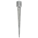 Vidaxl piquets au sol 12 pcs argent 9x9x90 cm acier galvanis