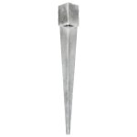 Vidaxl piquets au sol 2 pcs argent 10x10x91 cm acier galvanis