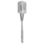 Vidaxl piquets au sol 2 pcs argent 8x8x57 cm acier galvanis