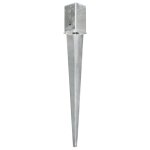 Vidaxl piquets au sol 2 pcs argent 8x8x76 cm acier galvanis