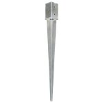 Vidaxl piquets au sol 2 pcs argent 8x8x91 cm acier galvanis