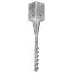 Vidaxl piquets au sol 2 pcs argent 9x9x56 cm acier galvanis
