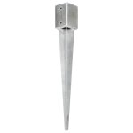Vidaxl piquets au sol 2 pcs argent 9x9x75 cm acier galvanis
