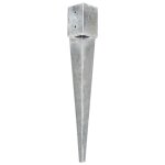 Vidaxl piquets au sol 6 pcs argent 10x10x76 cm acier galvanis