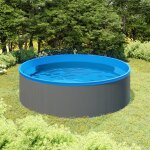 Vidaxl piscine avec cumoire suspendue et pompe 350x90 cm gris