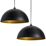 Vidaxl plafonniers 2 pcs hauteur rglable semi - sphrique noir