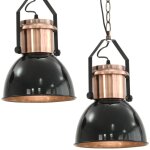Vidaxl plafonniers 2 pcs noir rond e27