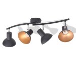 Vidaxl plafonnier pour 4 ampoules e27 noir et dor