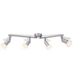 Vidaxl plafonnier avec 4 projecteurs led nickel satin