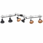 Vidaxl plafonnier pour 6 ampoules e27 noir et dor