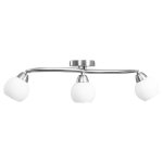 Vidaxl plafonnier avec abat - jour en verre 3 ampoules e14 blanc bol