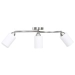 Vidaxl plafonnier avec abat - jour en verre 3 ampoules e14 blanc cne