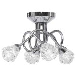 Vidaxl plafonnier avec abat - jours en verre pour 4 ampoules g9