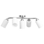 Vidaxl plafonnier avec abat - jour en verre 5 ampoules e14 blanc cne