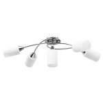 Vidaxl plafonnier avec abat - jour en verre 5 ampoules e14 blanc cne