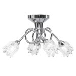 Vidaxl plafonnier avec abat - jours en verre fleur pour 4 ampoules g9
