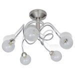 Vidaxl plafonnier avec abat - jour en verre rond pour 5 ampoules g9