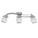 Vidaxl plafonnier avec abat - jour en verre sur rail pour 3 ampoules e14