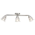 Vidaxl plafonnier et abat - jour verre transparent 3 ampoules e14 tulipe