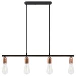 Vidaxl plafonnier avec ampoules  filament 2 w noir et cuivre 80cm e27