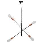 Vidaxl plafonnier avec ampoules  filament 2 w noir et cuivre e27