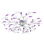 Vidaxl plafonnier  bras feuille en cristal acrylique 5 ampoules e14