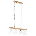 Vidaxl plafonnier industriel blanc e27 bois de manguier