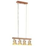 Vidaxl plafonnier industriel laiton e27 bois de manguier