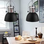 Vidaxl plafonnier mtallique 2 pcs hauteur rglable moderne noir
