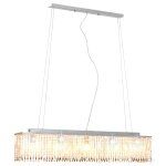 Vidaxl plafonnier avec perles de cristal argent 104 cm e14
